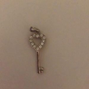 Silver heart key pendant for necklace